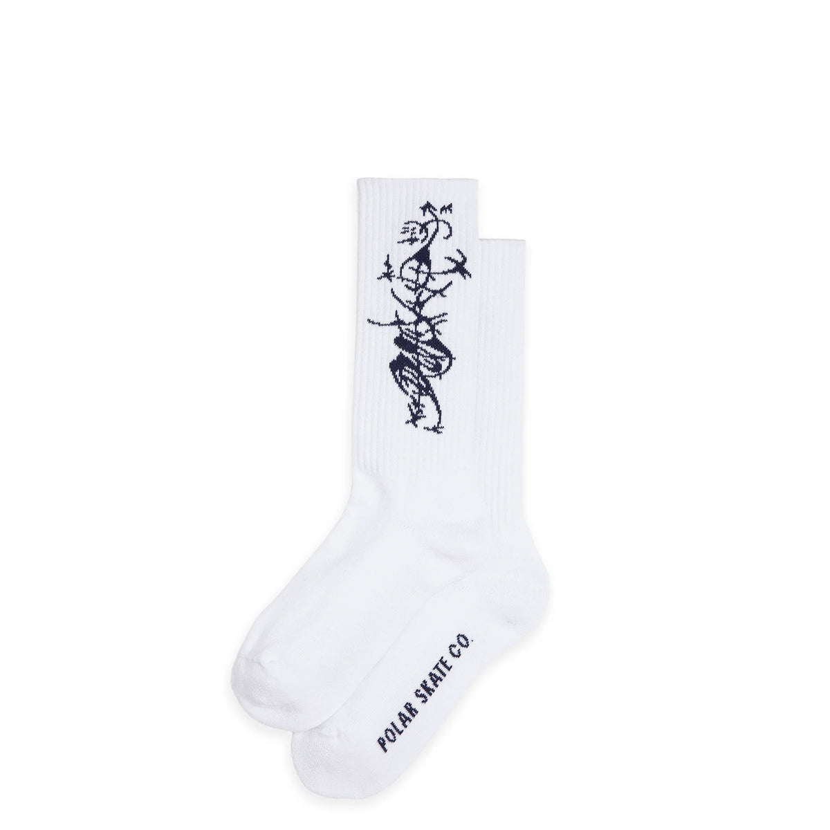 Rib Socks | Long | Tribal - White/Navy