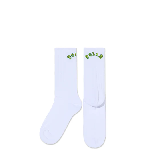 Polar Skate Co. Large Rib Socks College-White