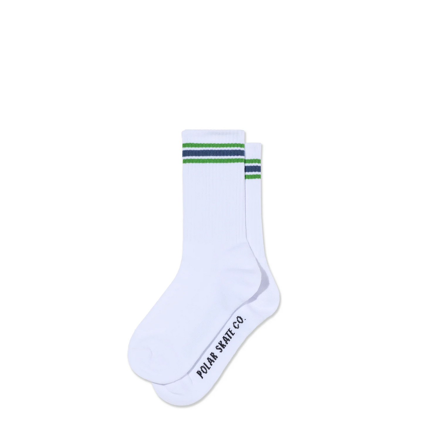 Polar Skate Co. Rib Socks Stripes White/Green/Blue