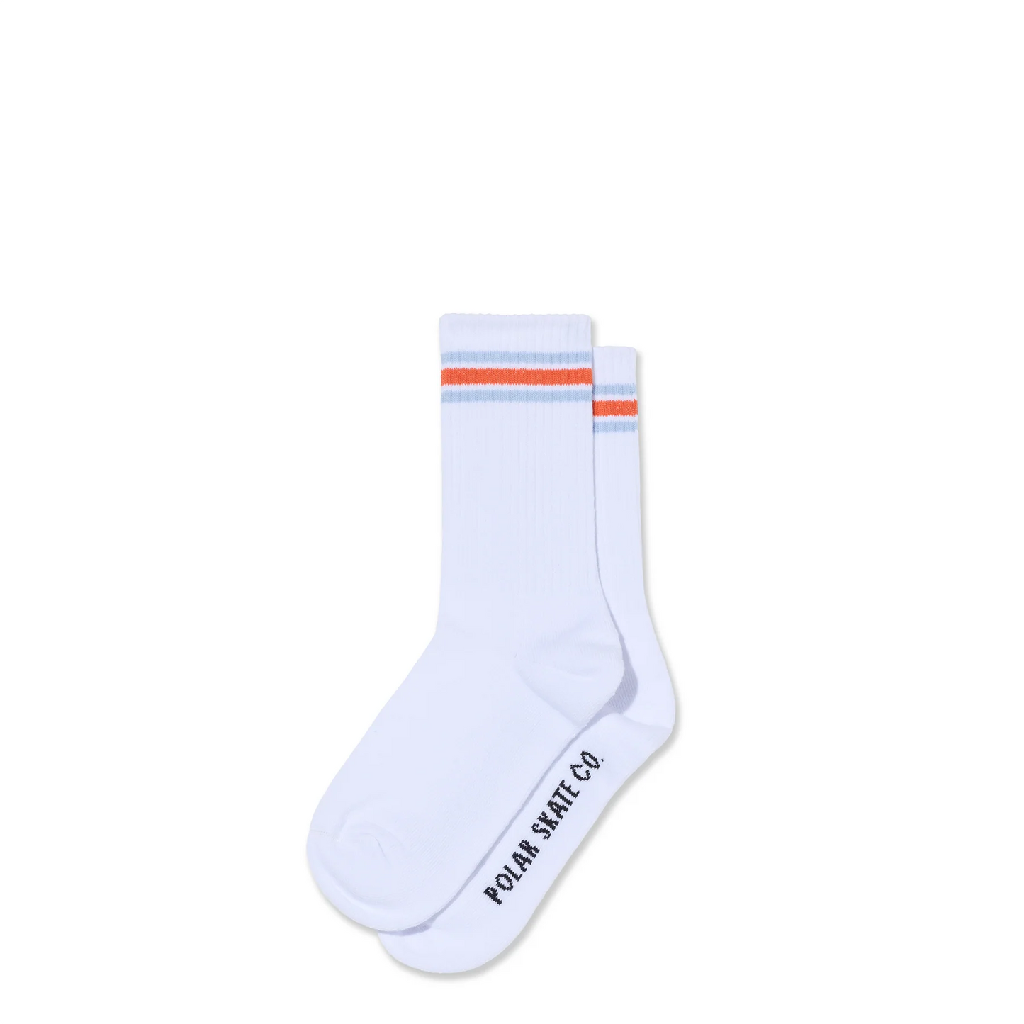 Polar Skate Co. Rib Socks Stripes White/Orange/Blue
