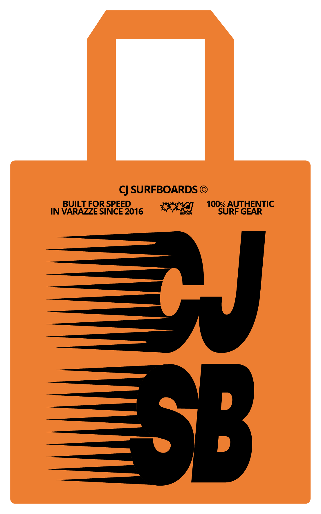 CJ Surfboards Built For Speed tote bag (orange)