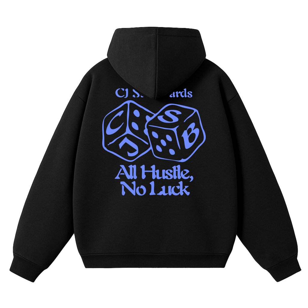 CJ Surfboards All Hustle, No Luck hoodie (black)
