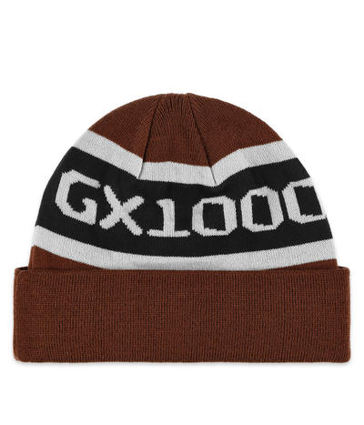 gx1000 logo beanie brown and black