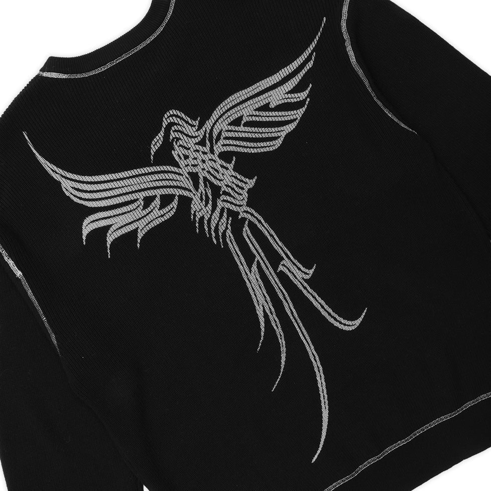 Pass~Port Calligraphy Knit Sweater - Black