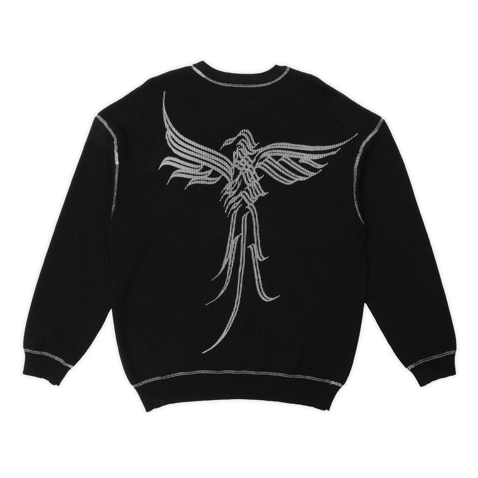 Pass~Port Calligraphy Knit Sweater - Black