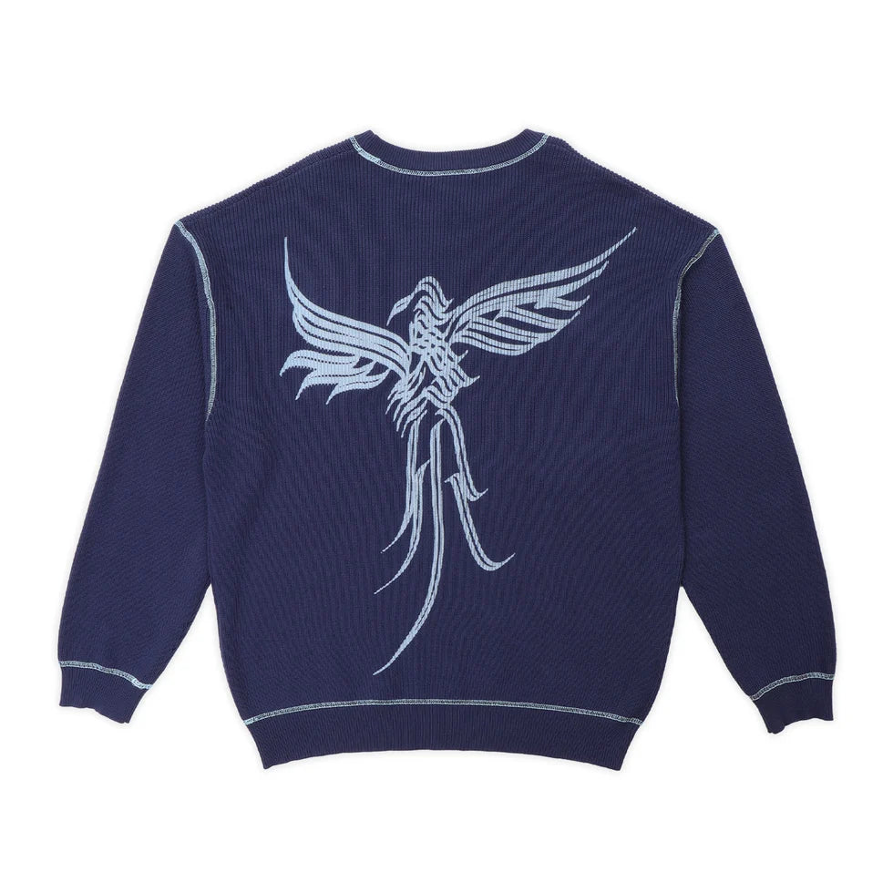 Pass~Port Calligraphy Knit Sweater - Navy