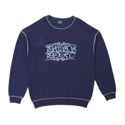 Pass~Port Calligraphy Knit Sweater - Navy