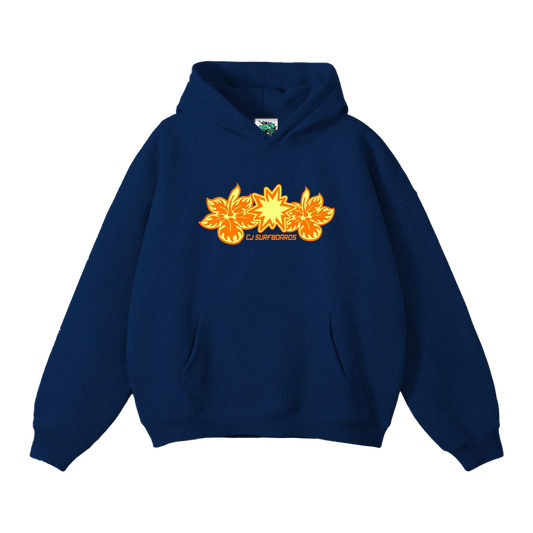 CJ Surfboards Hibiscus hoodie blue