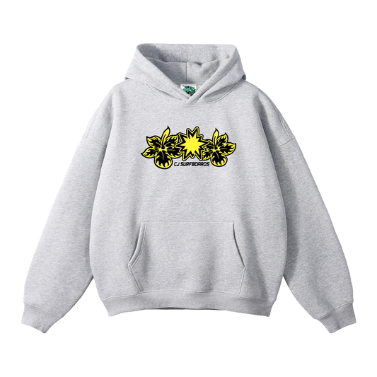 CJ Surfboards Hibiscus hoodie grey
