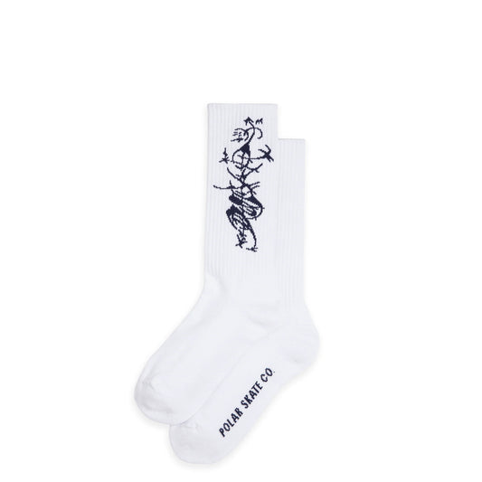 Rib Socks | Long | Tribal - White/Navy