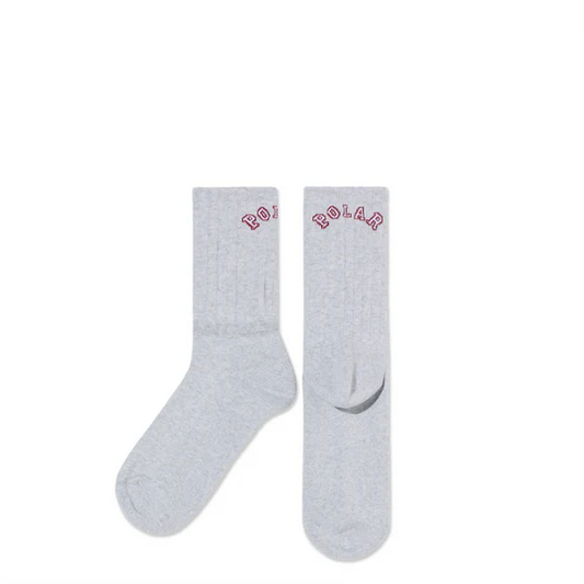 Polar Skate Co. Large Rib Socks College Heather Grey
