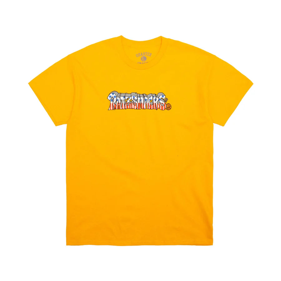 Rat Ratz x Quartersnacks Script tee (gold)