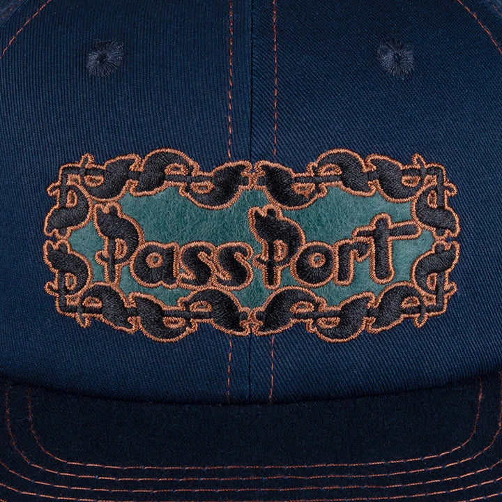 Pass~Port Pattoned Casual Cap - Navy