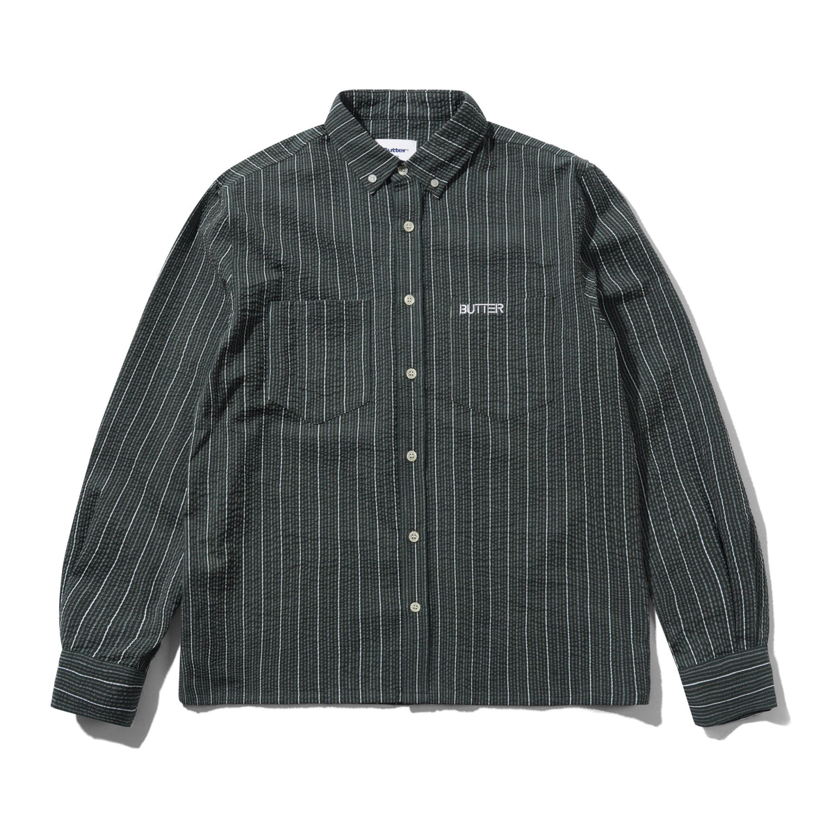 Butter Goods Seersucker Shirt Col. Forest