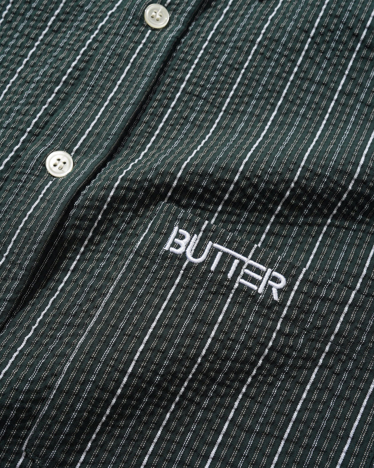 Butter Goods Seersucker Shirt Col. Forest