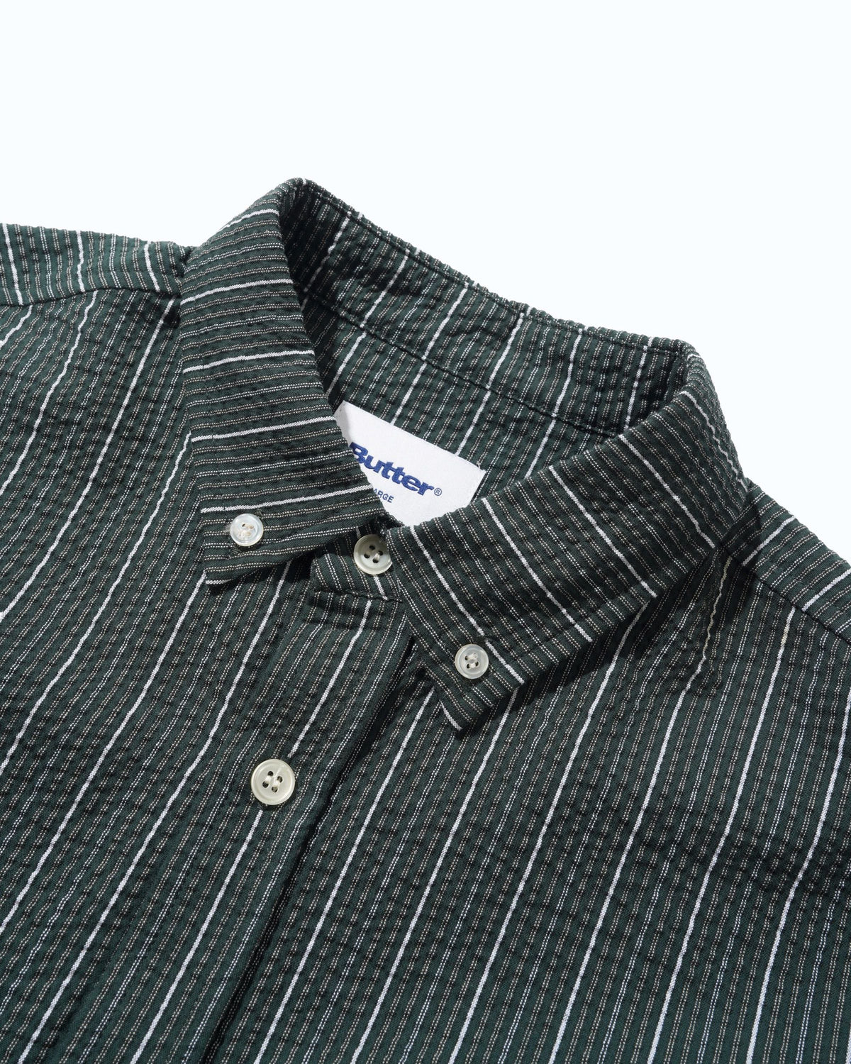 Butter Goods Seersucker Shirt Col. Forest