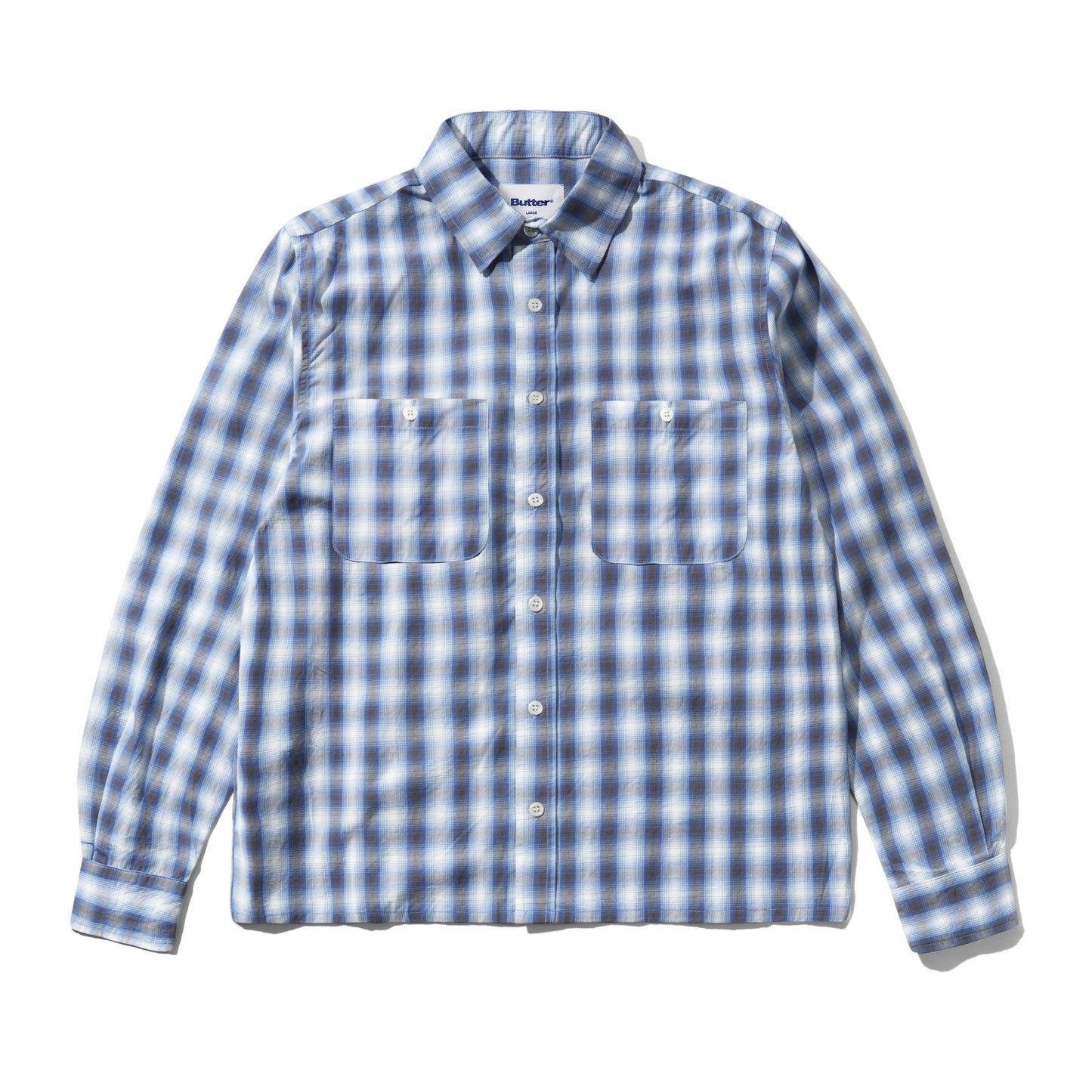 Butter Goods Shadow Plaid Shirt Col.Blue