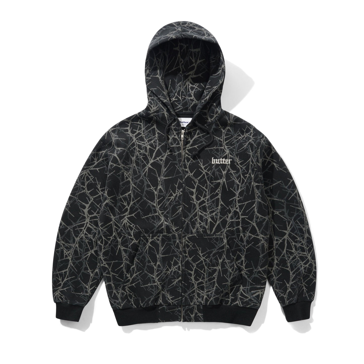 Butter Goods Thorn Camo Waffle Zip-Thru Hood