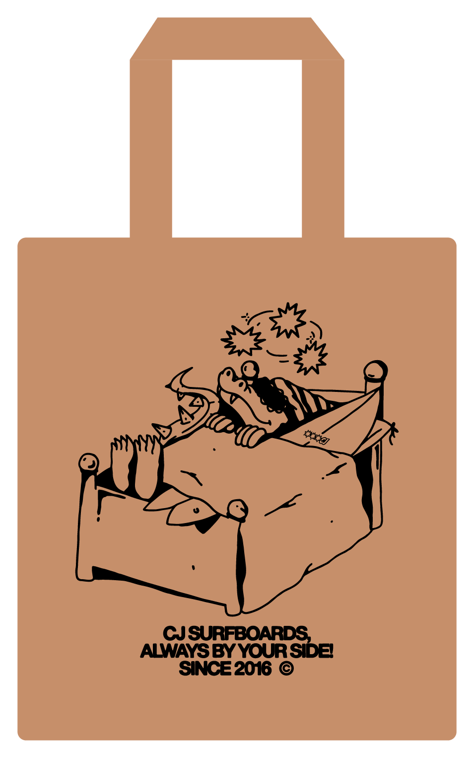 CJ Surfboards Always By Your Side tote bag (caramel)