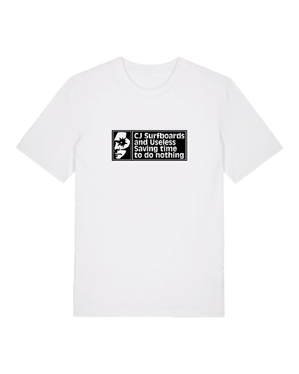 CJ Surfboards x Useless tee (white)