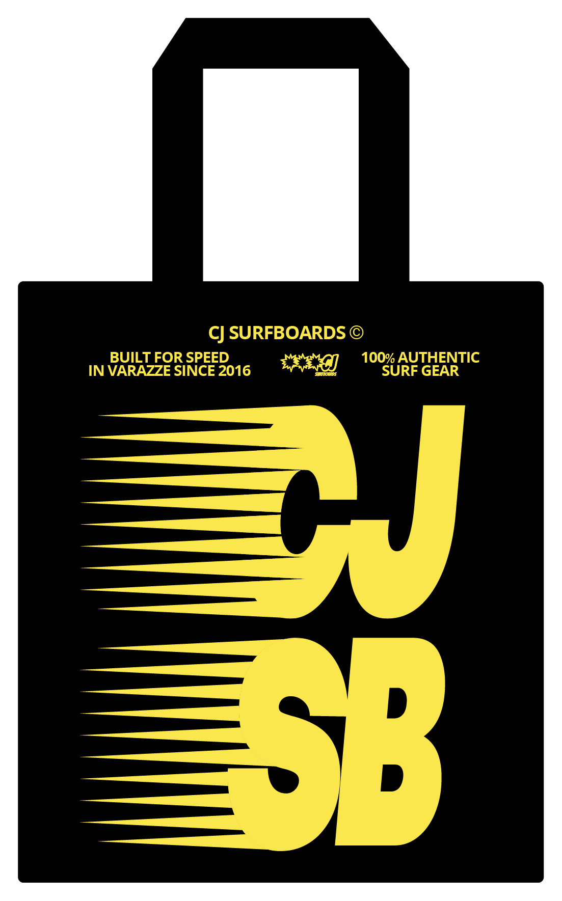 CJ Surfboards Built For Speed tote bag (black)