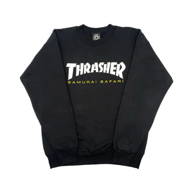 thrasher x samurai safari due crewneck