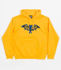 thrasher magazine bat hoodie yellow