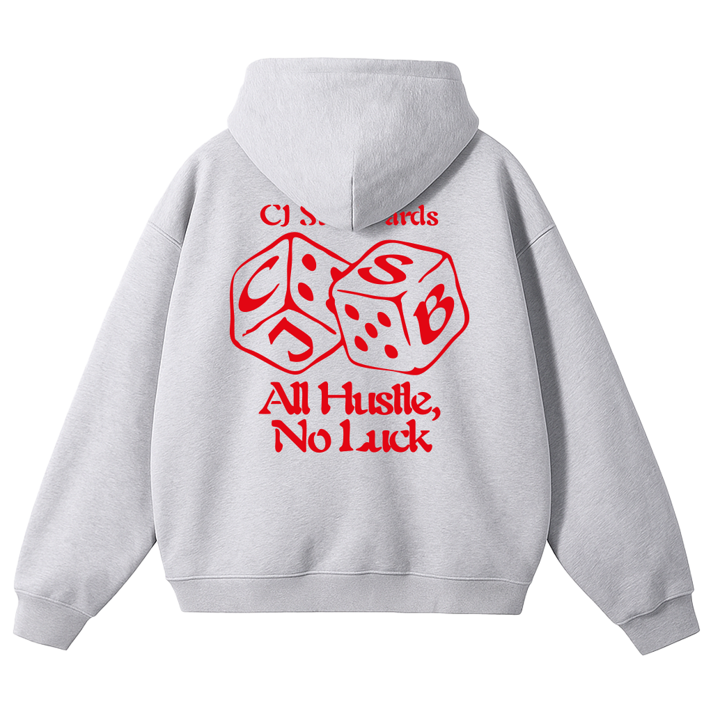 CJ Surfboards All Hustle, No Luck hoodie (heather gray)