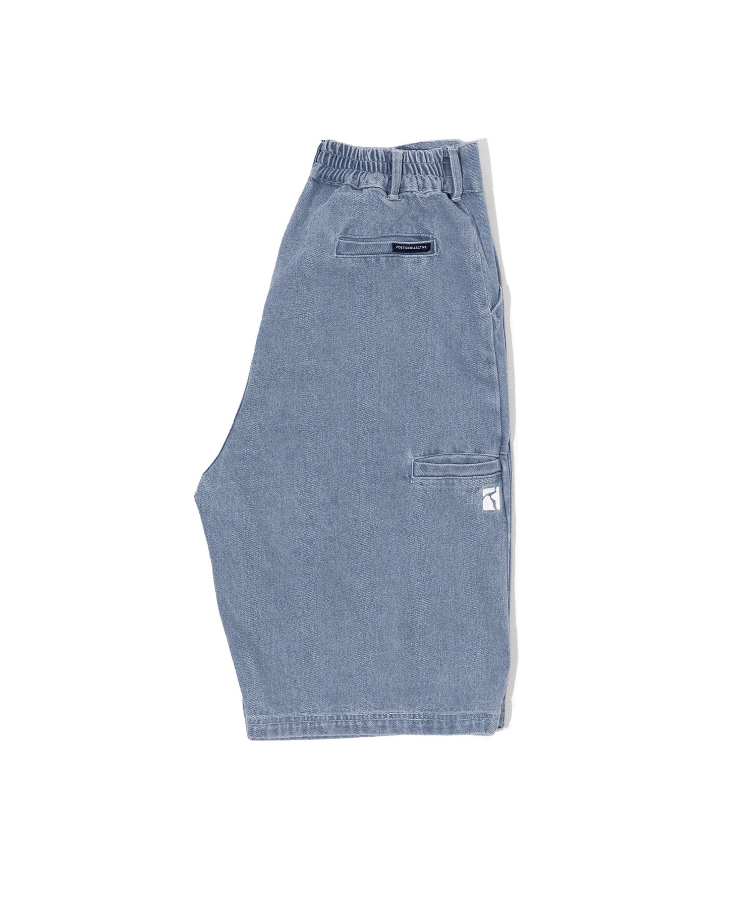 Poetic Collective Painter Shorts - Grey Denim Wash