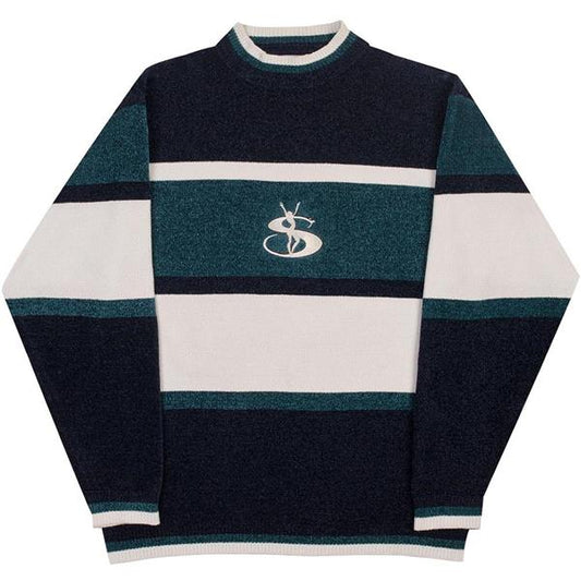 Yardsale XXX - Phantasy Chenille Knit -  Navy/Emerald/White
